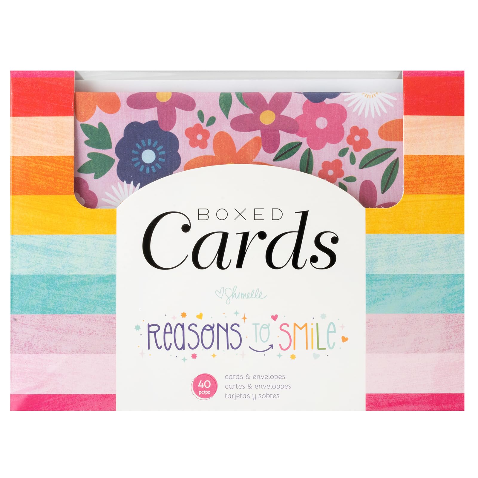 Paige Evans Blank Greeting Cards and Envelopes, 40pk - A2 Envelopes with Assorted Cards for All Occasions and Thank You Notes - 10 Unique Designs, Reasons to Smile