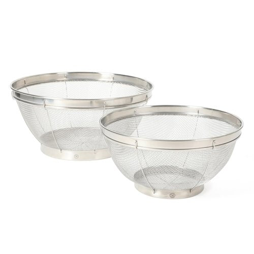 Martha Stewart Covello Stainless Steel Mesh Colander Set 2-Pieces, Silve