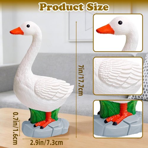 Exasinine Desk Goose Figurine - 7 Inch Office Table Decor for Home and Office Decoration