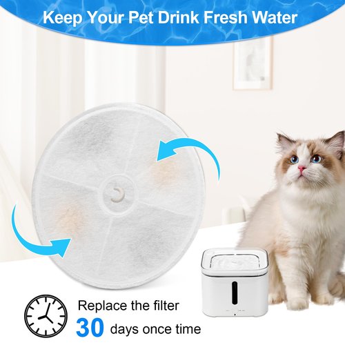 Upgraded Filter Units 3.0 for Cat Water Fountains E versweet 2S/3/3 Pro,E versweet Solo/Solo SE and More, Pet Water Fountain Replacement Filters (10 pcs)