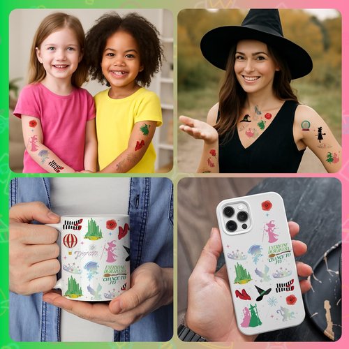 Witch Birthday Decorations Pink Green - Witch Theme Girls Happy Birthday Decorations Include Banner Hanging Swirls Temporary Tattoos Tablecloth Table Centerpieces Balloons for Wlcked Party Decor
