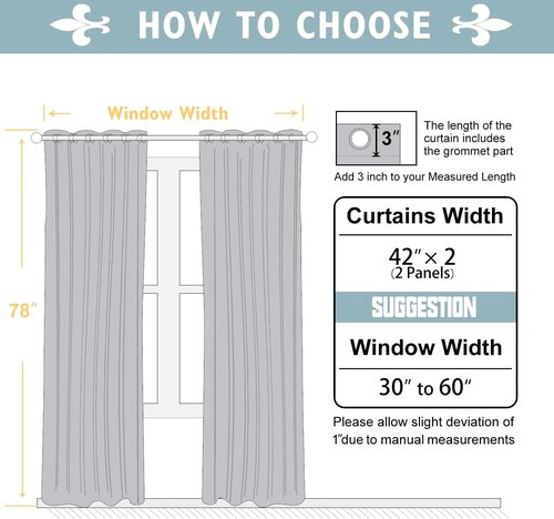 ChrisDowa Blackout Curtains - Thermal Insulated Room Darkening Panels, Dark Grey, 42 x 78 Inch (Set of 2)