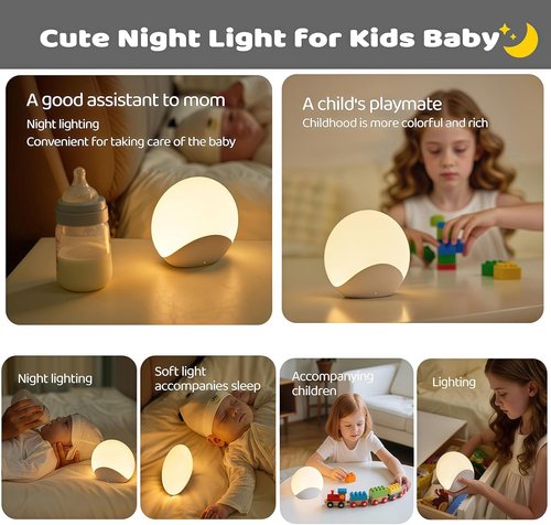 IYT Night Light - Dimmable Touch Lamp for Kids | 7 Colors, Eye-Friendly Silicone, 30-Min Timer