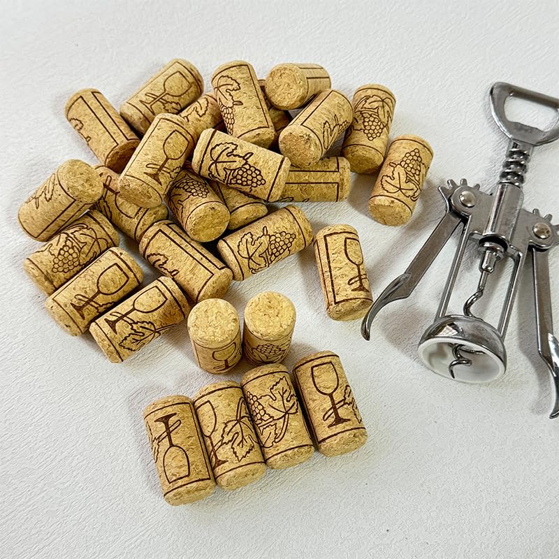 Impnit #8 Straight Wine Corks - 20 Pack Leakproof Oak Bottle Stoppers