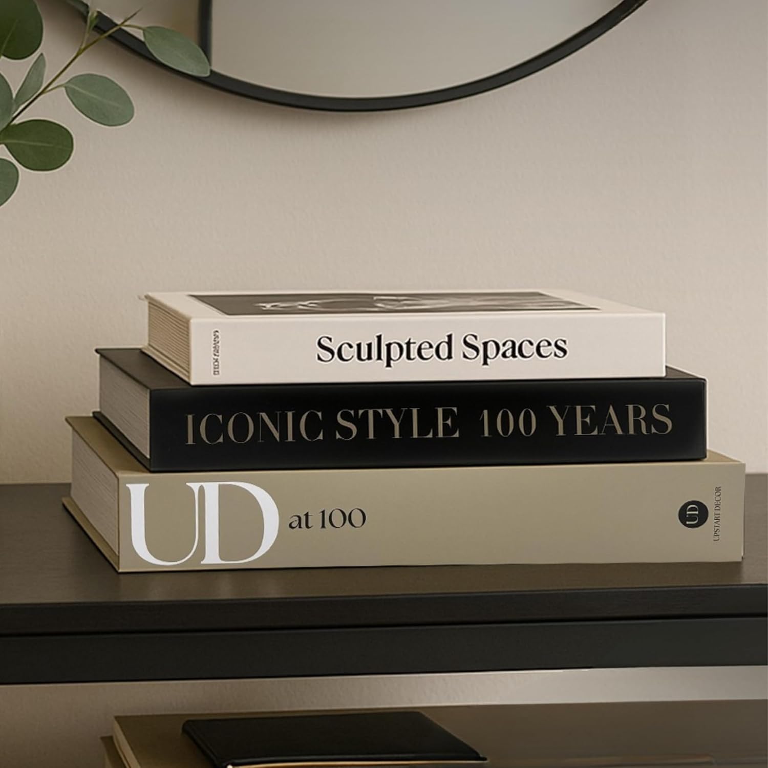 Skiennix Aesthetic Decorative Books - Set of 3 Faux Designer Books for Mid-Century Decor | Minimalist Storage Box