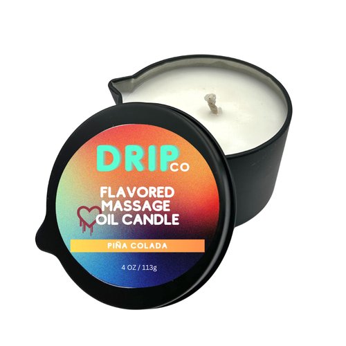 Pour Drip Massage Candle Pina Colada - Scented and Flavored Soy Wax Aromatherapy Candle for Relaxing Oil Therapy, TikTok Viral Trend