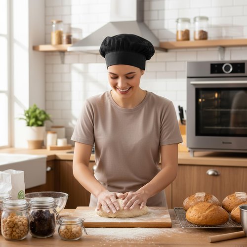 3 Pcs Chef Hats for Women, Adjustable Cooking Chefs Cap Food Service Hair Nets, Reusable Kitchen Cooking Chef Cap - Reusable Washable