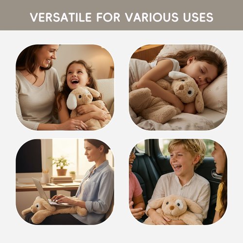L'AGRATY Weighted Lap Pad for Kids 5 lbs, Sensory Needs Weighted Stuffed Animals Lap Blanket Soft Plush Hugging Sensory for Kids Teen Adults Removable Washable Cover