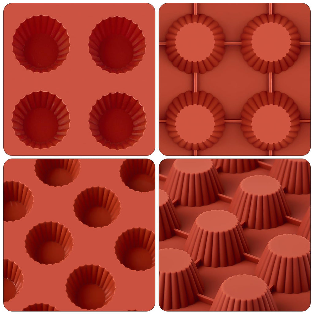 Puyeipt 30 Cups Mini Peanut Butter Cup Mold, Bite Size Silicone Candy Mold for Chocolates, Keto Fat Bomb, Small Truffles