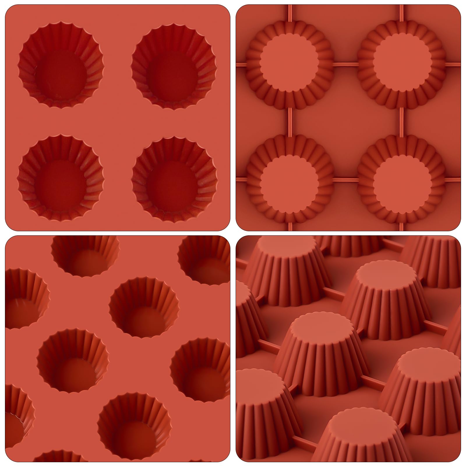Puyeipt 30 Cups Mini Peanut Butter Cup Mold, Bite Size Silicone Candy Mold for Chocolates, Keto Fat Bomb, Small Truffles