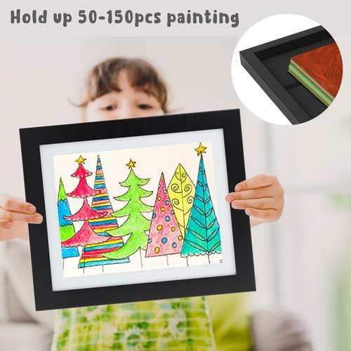 Golden State Art, 10x12.5 Kids Art Frames, Front-Opening Picture Frame Great for Kids Drawings, Artworks, Children Art Projects, Schoolwork, Home or Office (Black Set of 2)