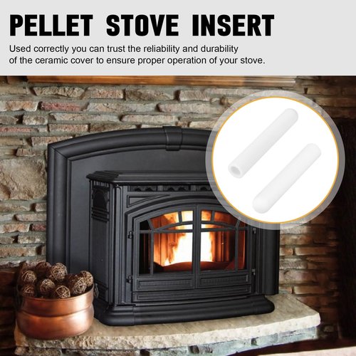 Thermocouple Ceramic Protection Cover Replacement for QuadraFire Pellet Stove Insert 812-1322 AMP-20169 Device That Rests Over the Burn Pot & Monitors the Fire After Start-Up Parts (2Pack)