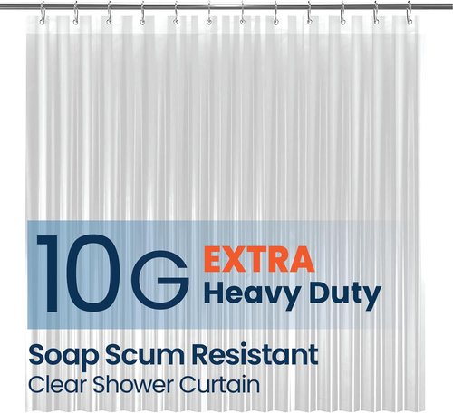 LiBa Waterproof Shower Curtain - Premium Non-Toxic PEVA with Rust-Proof Grommets | 72x72 Inches