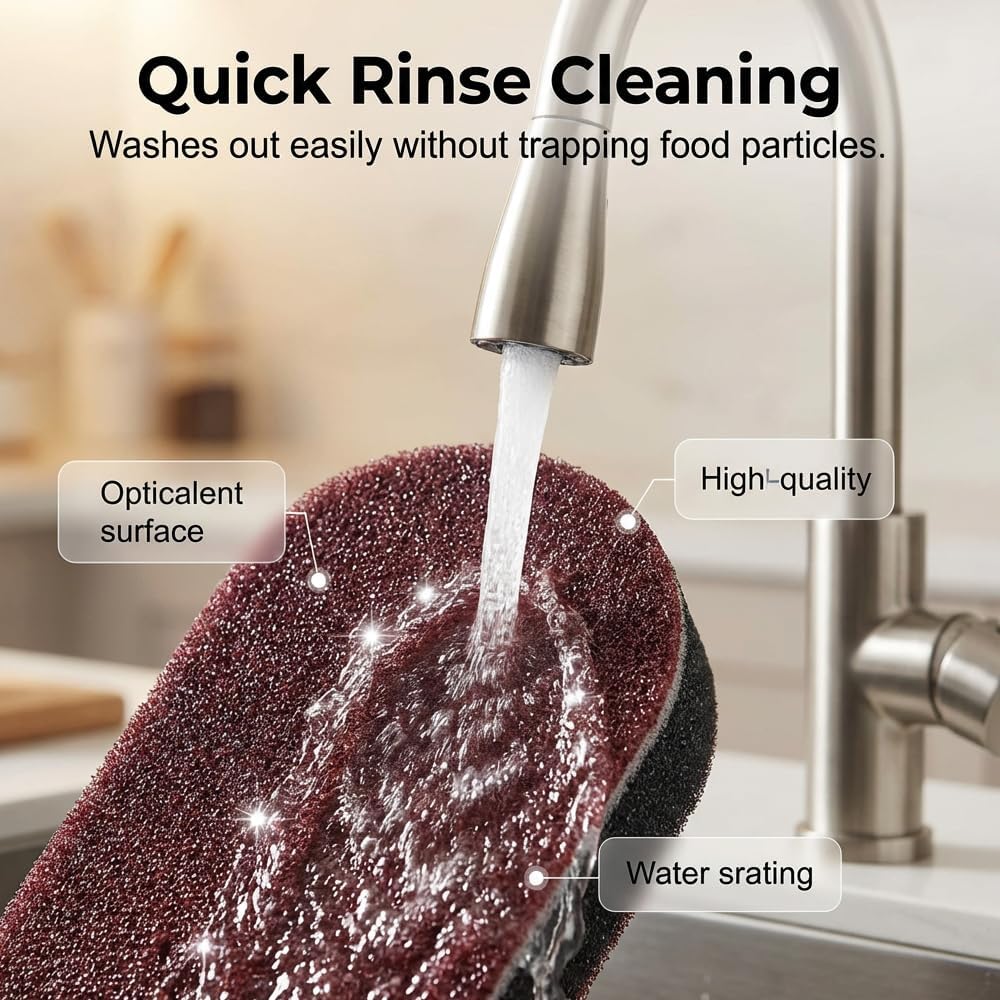 Skiennix Multi-Functional Cleaning Sponges - Eraser Shower & Tub Scrubber | 5-Pack for Home Use