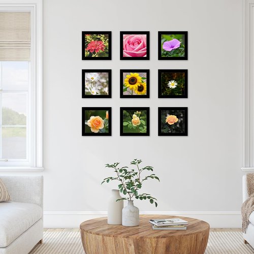 JCJMY 12-Pack 4x4 Picture Frames - Lightweight Collage Wall Decor for Photos | Black Set