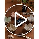 Floral Ceramic Jewelry Tray - 3.5" Ring Holder & Trinket Bowl