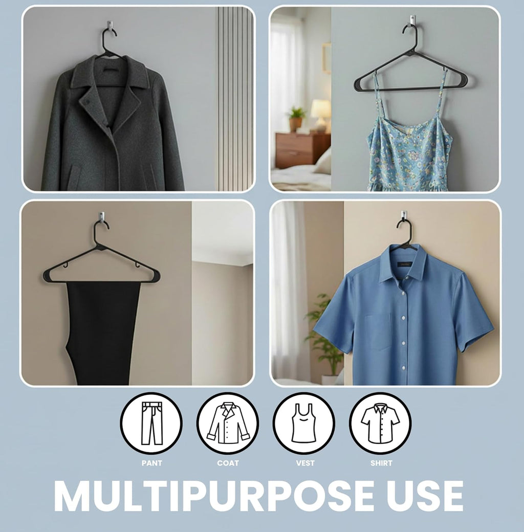 Utopia Home Plastic Hangers 50 Pack - Durable Space-Saving Closet Organizers - Ideal for Shirts, Pants & Coats (Black)
