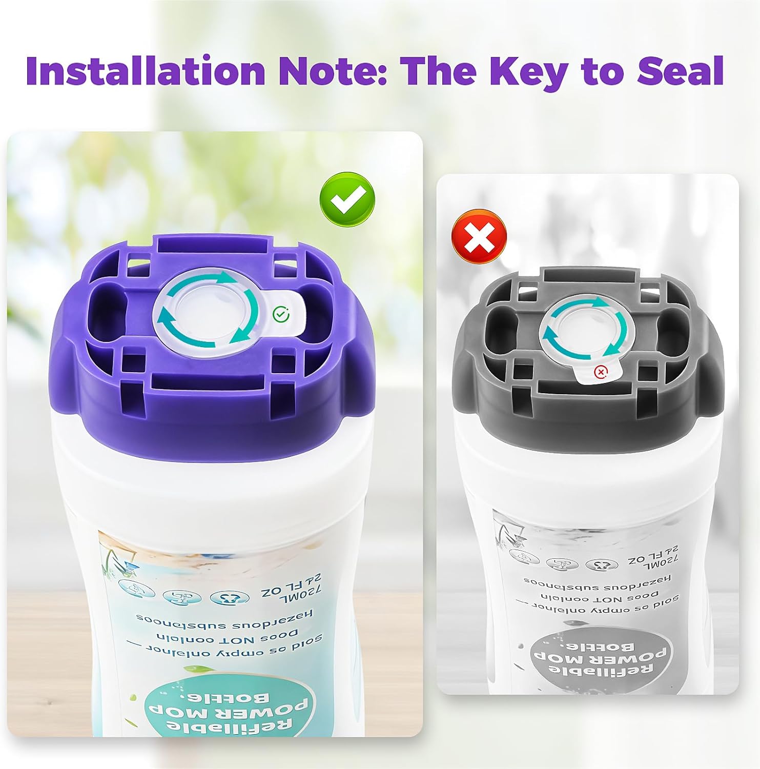 Swiffer® Power Mop™ Refillable Bottle - 24 FL.OZ Leak-Proof HDPE Container with Funnel for Easy Use