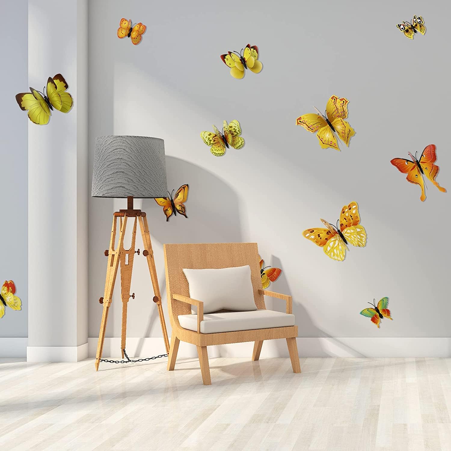 OPSEAM 3D Butterfly Wall Decor - 48 PCS Gold Butterfly Stickers with Magnets for Party Decorations