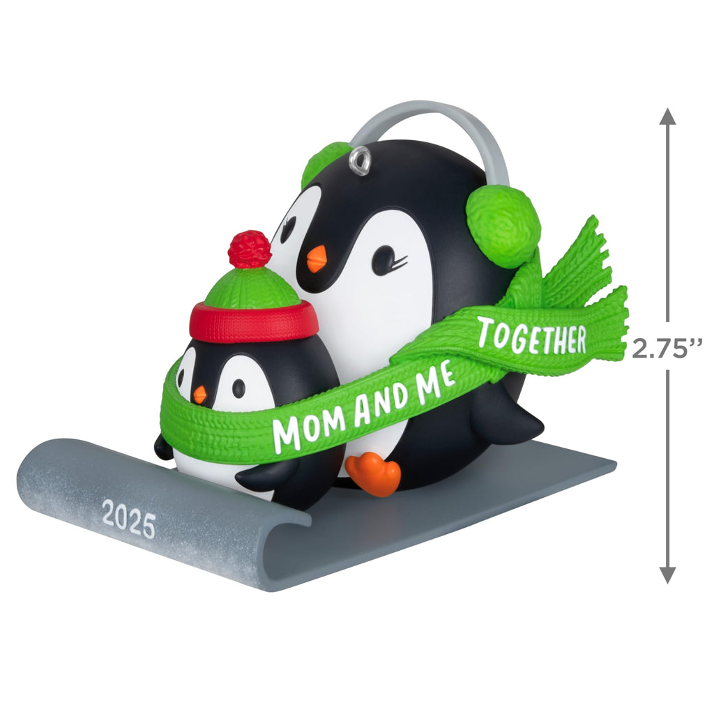 Hallmark Keepsake Christmas Ornament, Mom & Me Penguins Sledding, Year-Dated 2025