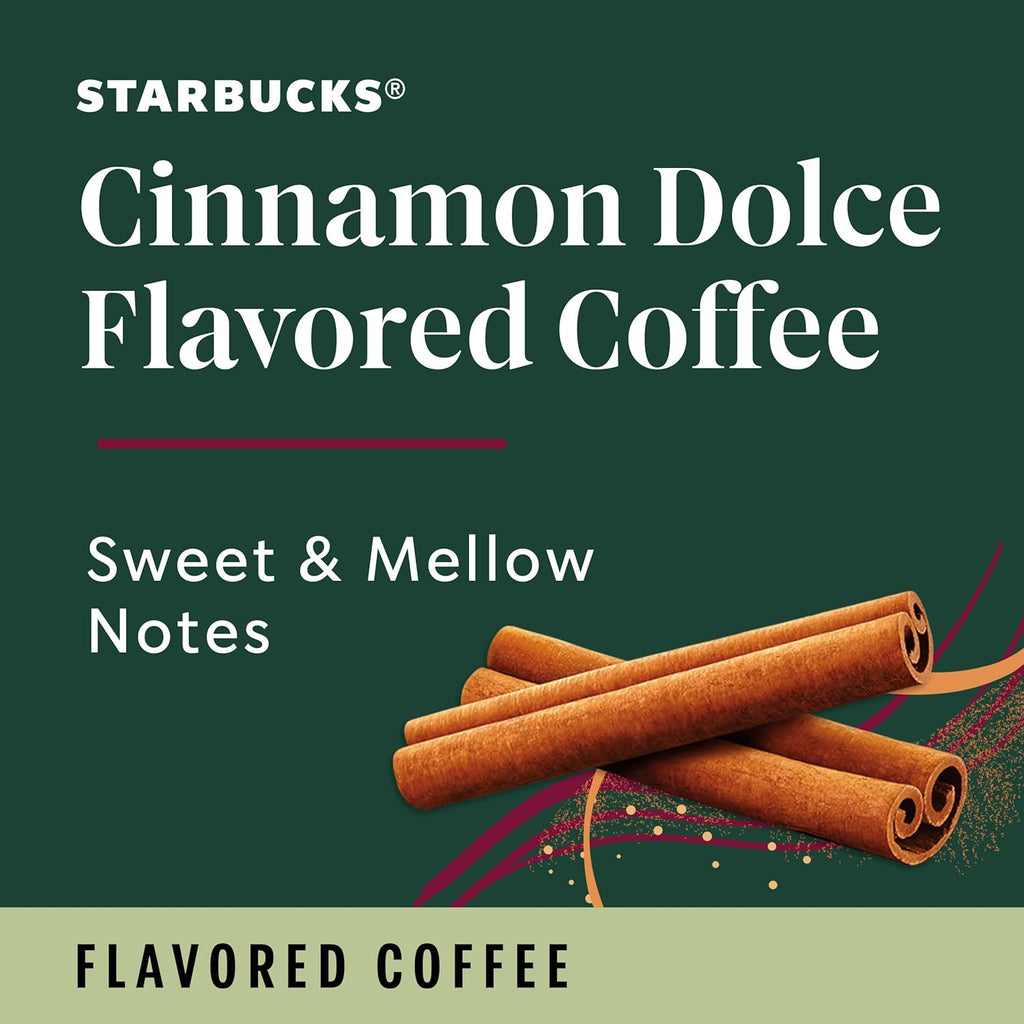 Starbucks K-Cup Coffee Pods - Cinnamon Dolce Flavored Hot or Iced Coffee | 22 Keurig Pods