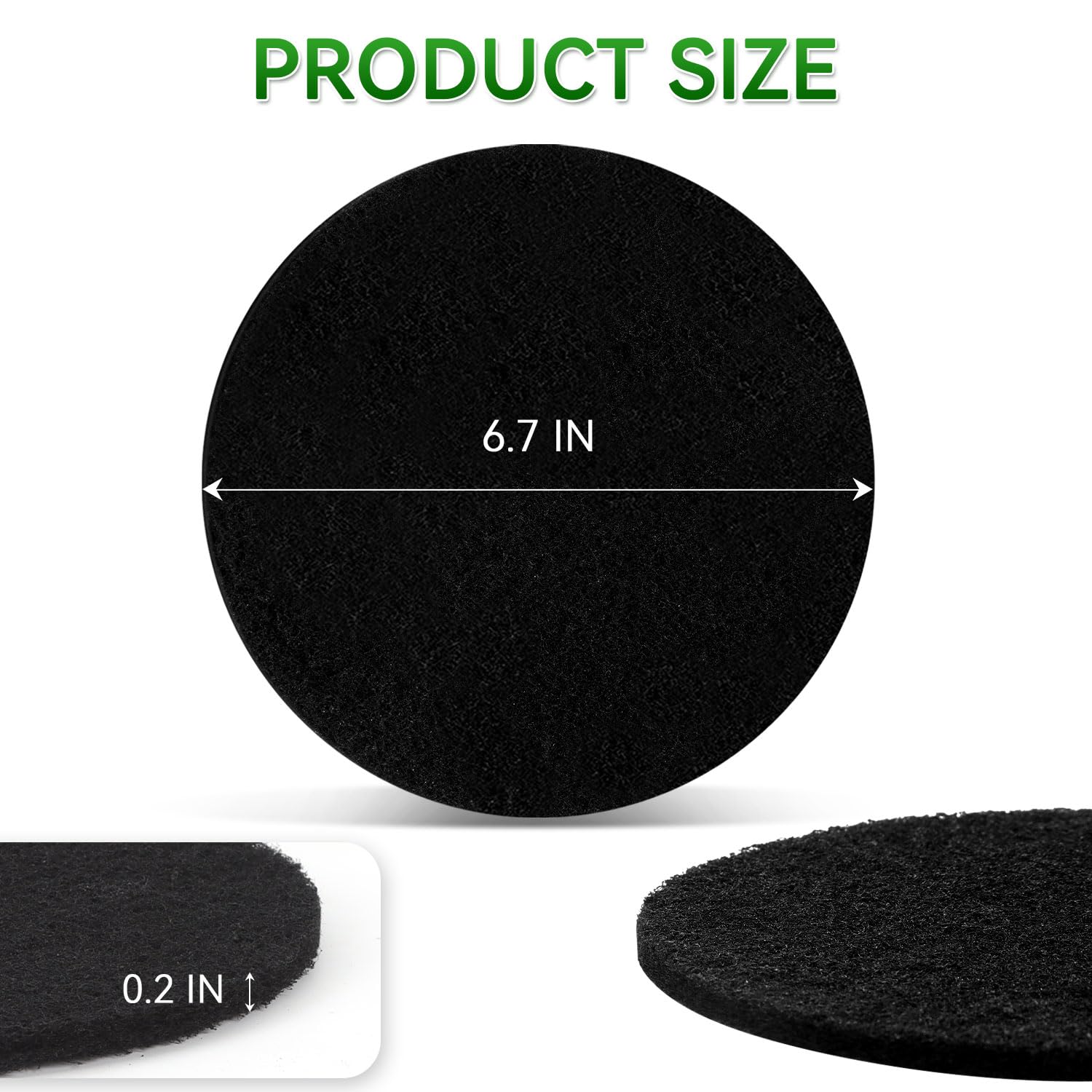 Buoauha 10 Pack Charcoal Filters for Compost Bucket, Compost Filters for Countertop Bin, Odor-Absorbing Activated Charcoal Replacement for Kitchen, Home Bucket Compost Bin Refill, 6.7 Inch