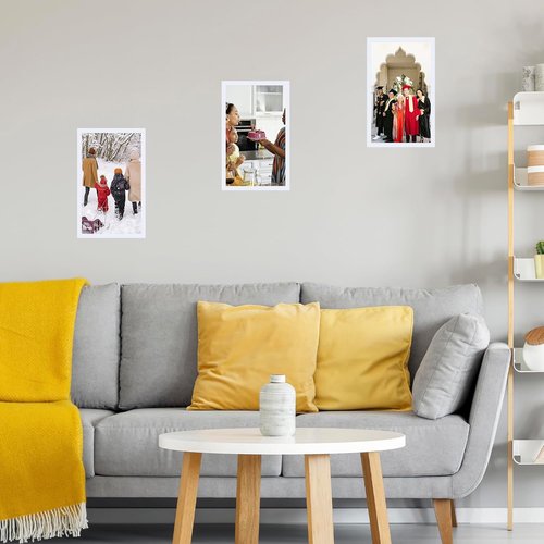 JCJMY 8.5x14 Picture Frame - White Wall Mount for Horizontal or Vertical Display | Shatter-Resistant Plexiglass