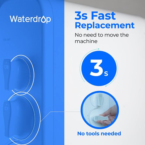 Waterdrop G3 Replacement Filter 1-Year Combo, Pack of 2 WD-G3-CF Filters and 1 WD-G3-CB Filter, Replacement for WD-G3-W, WD-G3P600 and WD-G3P800-W Reverse Osmosis System