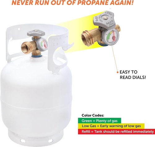 Flame King 5lb Steel Propane Tank Cylinder - Gauge & OPD Valves for Grills, BBQs, Camping & Outdoors | White