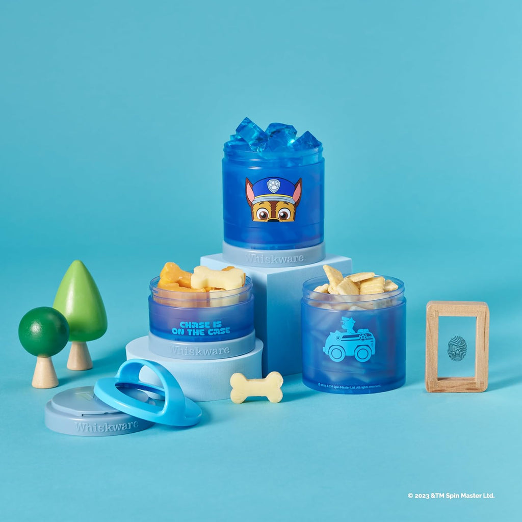 Whiskware Stackable Snack Containers - Durable Food Storage for Kids & Toddlers | Dishwasher Safe, Chase Design