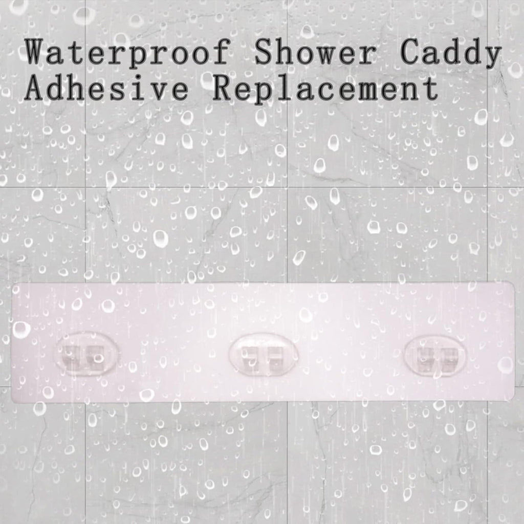 Skiennix Shower Caddy Adhesive - Strong Transparent Sticky Pads for No-Drill Bathroom Storage | 2 Pack
