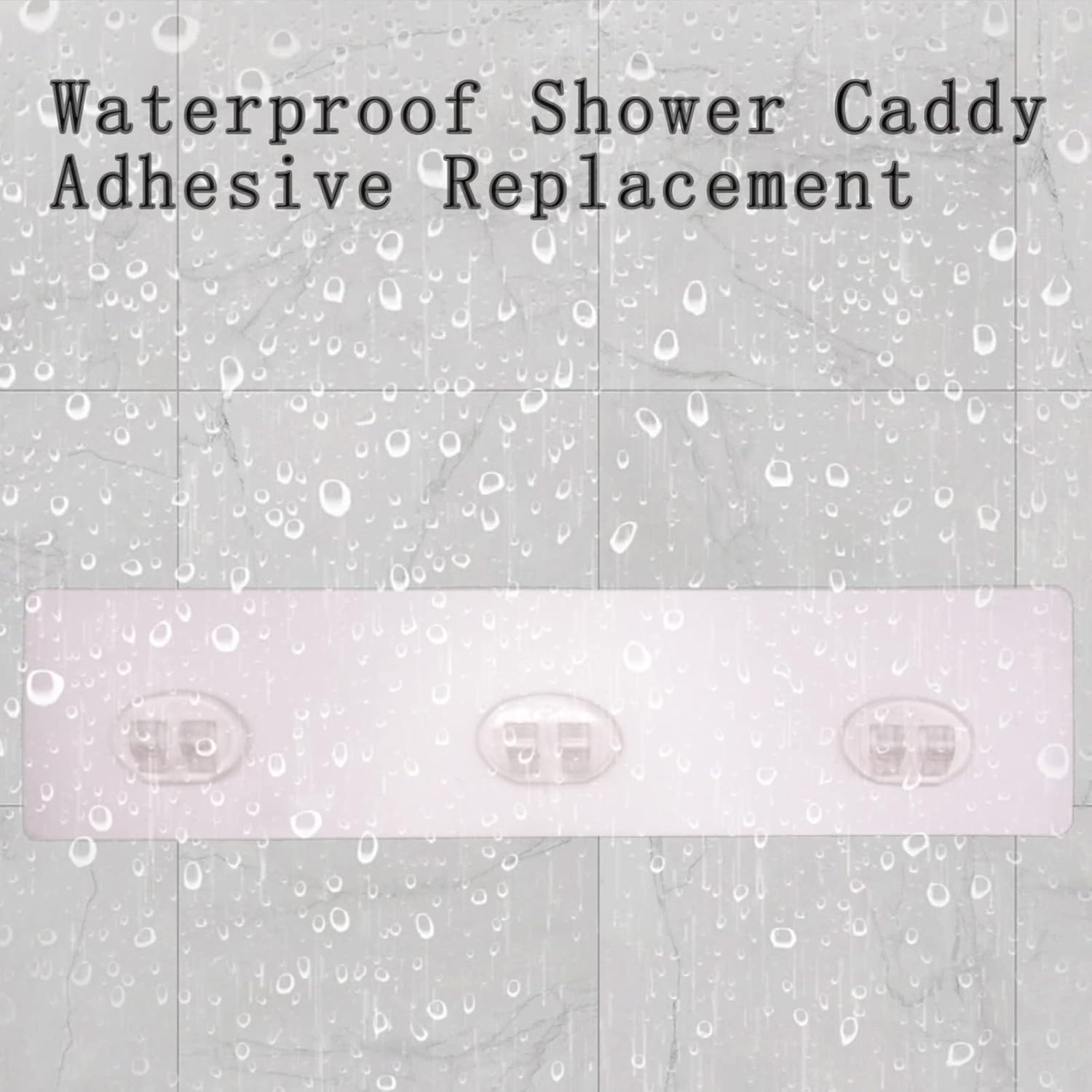 Skiennix Shower Caddy Adhesive - Strong Transparent Sticky Pads for No-Drill Bathroom Storage | 2 Pack