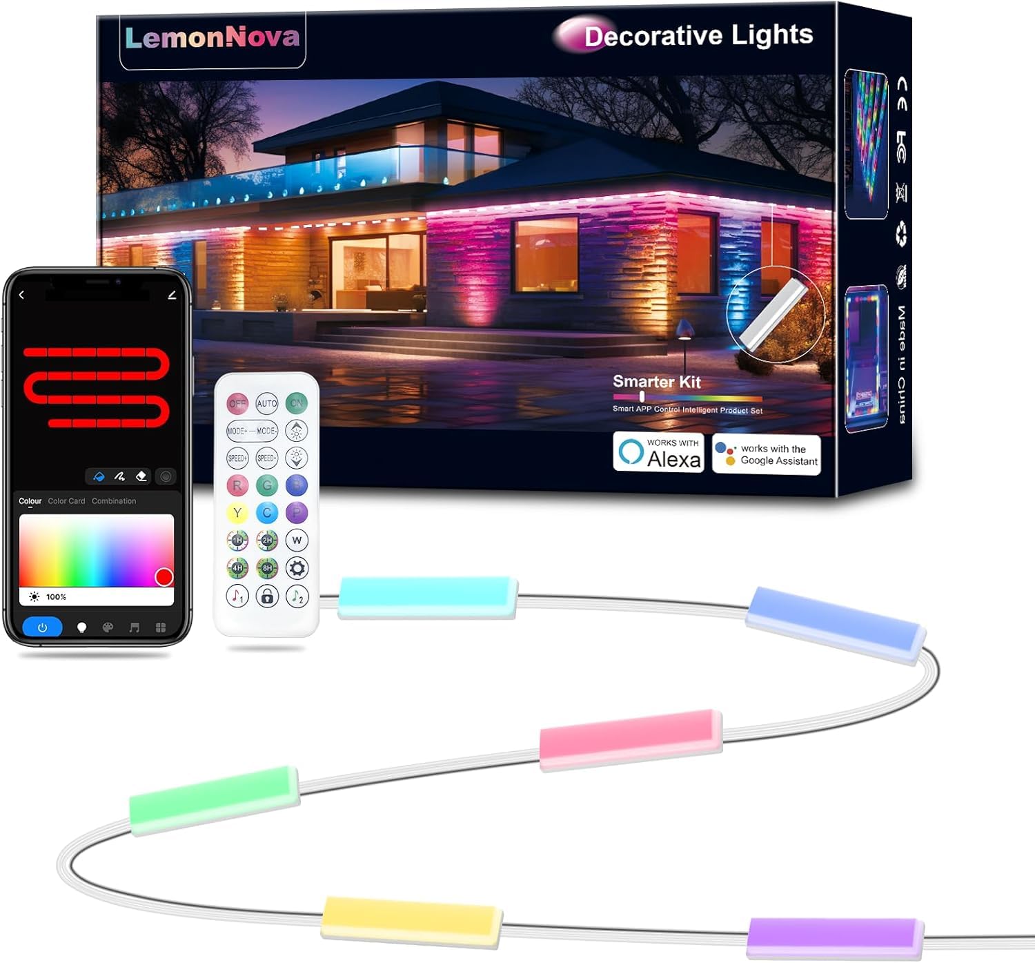 20FT LED Storefront Lights for Business – DIY 16M Color Waterproof Window Light with Remote & App Control, 44 Modes Changing and Timer LED Strip Lights for Restaurants, Bars, Cafes, Stores, Windows