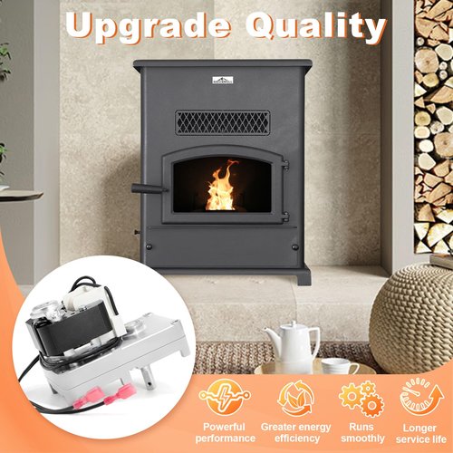 C-E-017 Auger Motor for Breckwell P23, P22, P24 P24I SP24I Blazer, P2000, P2000I, P2700, P4000, P23I, SP1000 Big E Pellet Stoves, 80642 Auger Feeder Gear Motor w/Hole Replacement Parts Clockwise,1 RPM