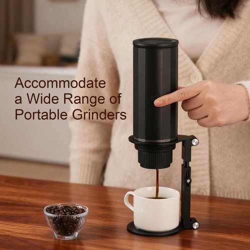 TYGHF Pour Over Coffee Maker Stand,Adjustable & Foldable Portable Electric Espresso Machine Stand,Holder for Coffee Grinder,Universal Dripper,V60 Dripper,Travel Coffee Maker, Press Black