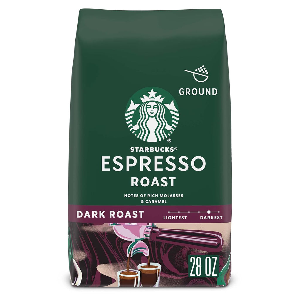 Starbucks Dark Roast Ground Coffee - 100% Arabica Espresso Blend, 28 oz Bag