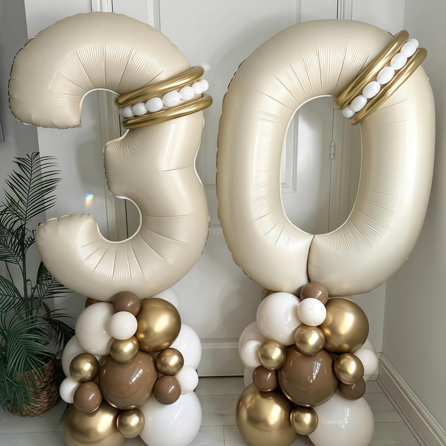 Skiennix Cream White Number 1 Balloon - 40 Inch Helium Mylar for Birthday Party Decoration