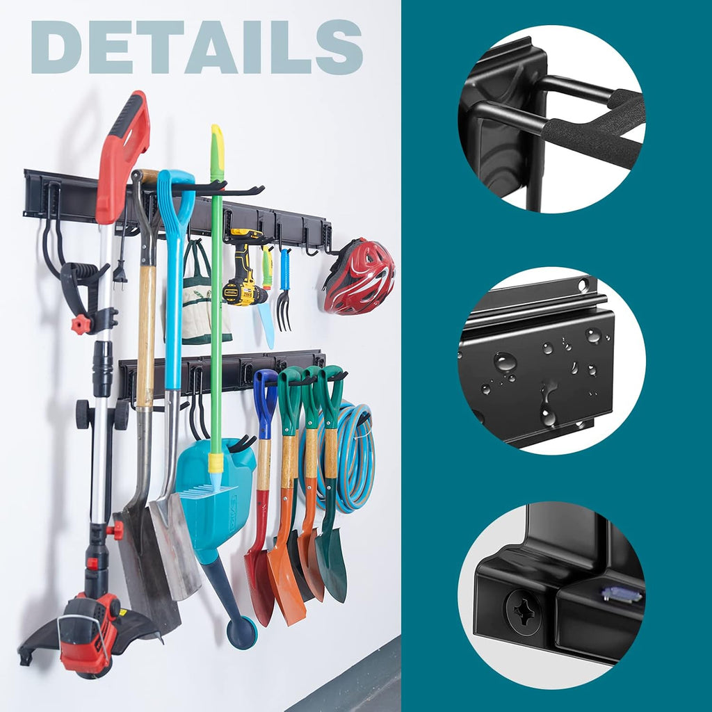 Ultrawall Garage Storage Organizer - Heavy-Duty Wall Mount Tool Rack with 15 Hooks | 22 Pcs