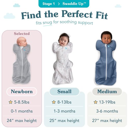 Love To Dream Swaddle UP - Baby Sleep Sack 1.0 TOG | Self-Soothing Swaddle for Newborns 5-8.5 lbs - Moon Olive
