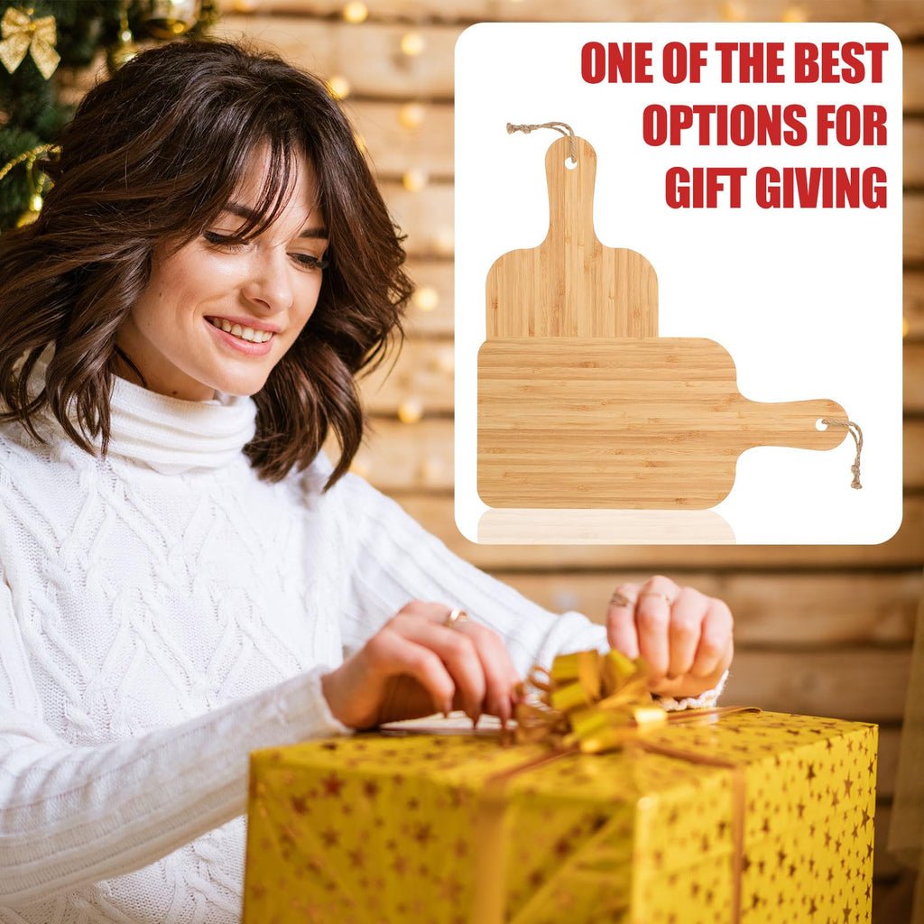 Tanlade 18 Pcs Cutting Board Bulk 15" x 7" Bamboo Chopping Board with Handle Wood Charcuterie Plank Engraving Serving Kitchen Planks for Wedding Housewarming Gift
