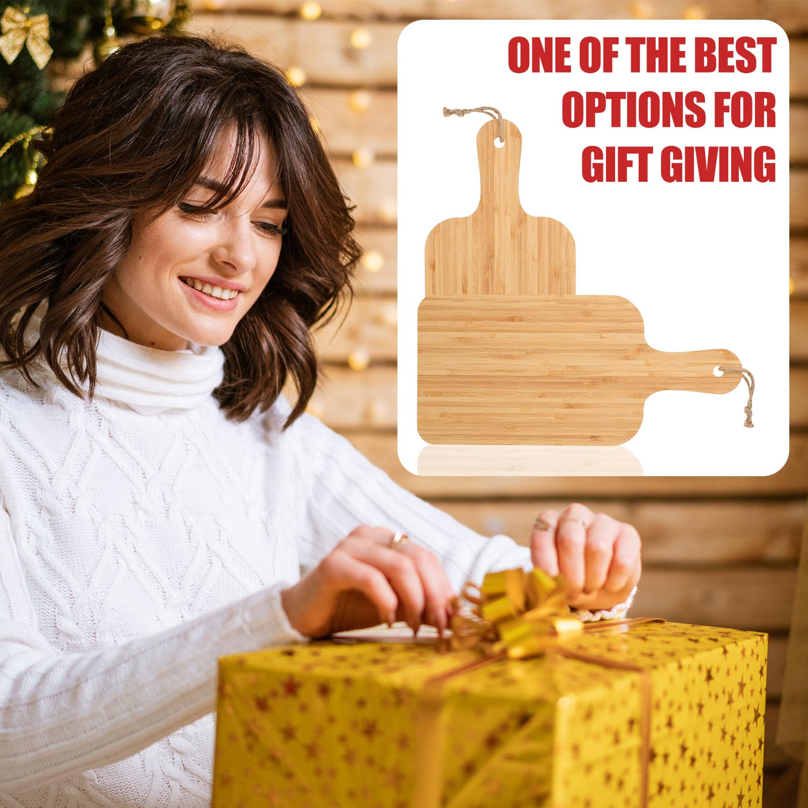 Tanlade 18 Pcs Cutting Board Bulk 15" x 7" Bamboo Chopping Board with Handle Wood Charcuterie Plank Engraving Serving Kitchen Planks for Wedding Housewarming Gift