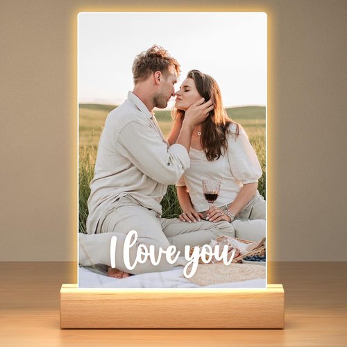 Bulaient Personalized Picture Frame - Custom Photo Frame with Night Light | Perfect Anniversary & Birthday Gift