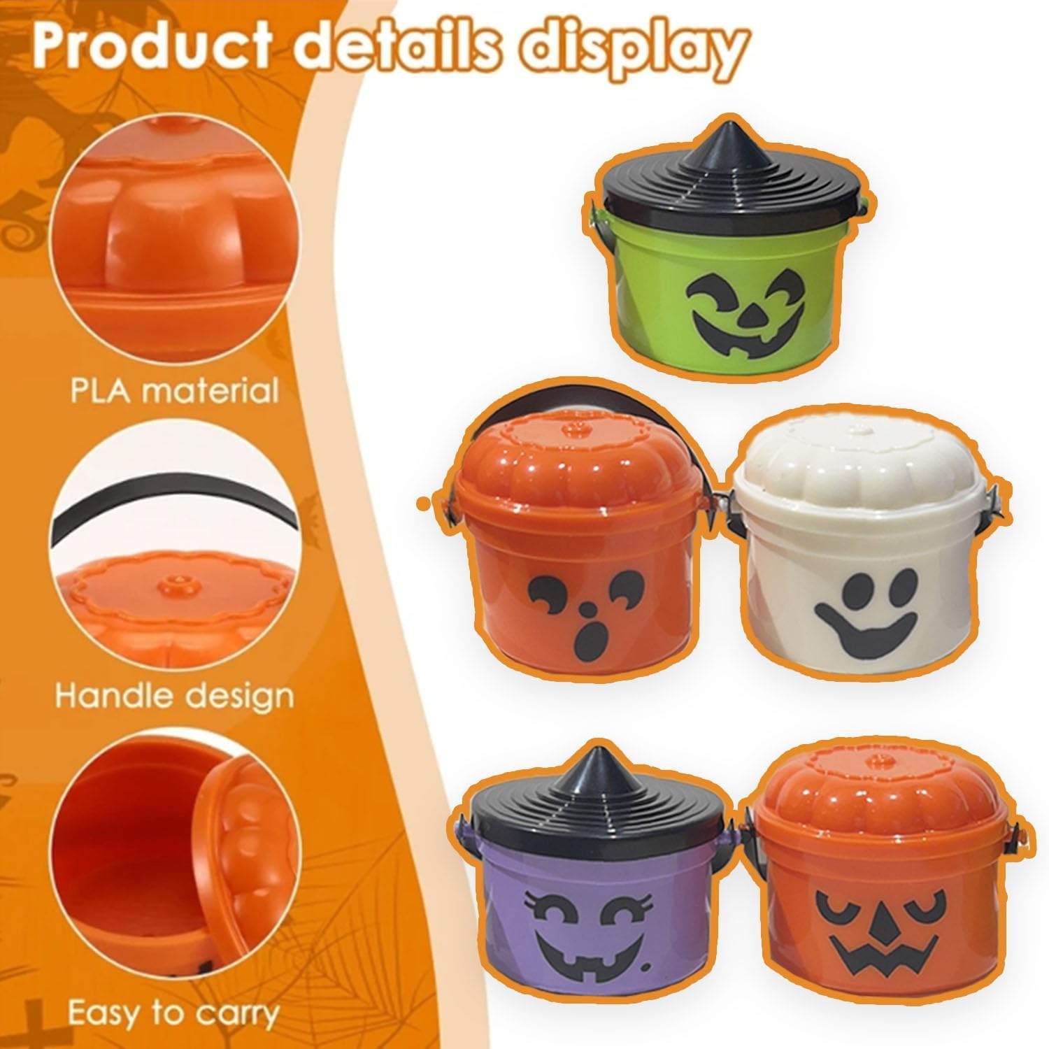 Spooky Mini Boo Bucket Figurines, Mini Halloween Nostalgia Bucket, Halloween Candy Bowl,Trick or Treat
