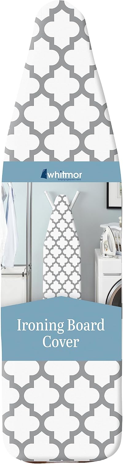 Whitmor Deluxe Ironing Board Cover - Medallion Grey Pad for Enhanced Ironing Efficiency