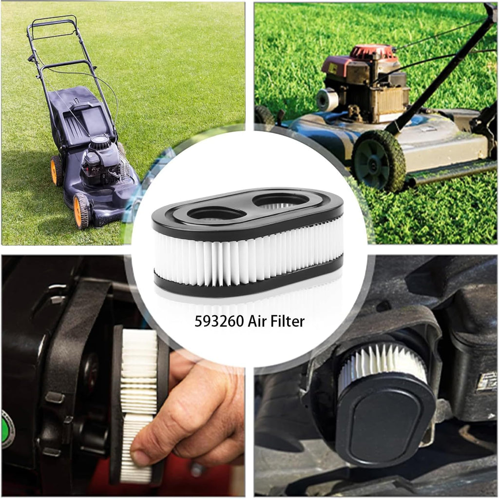 593260 Air Filter - Compatible Lawn Mower Air Cleaner Cartridge for BS 550E, 500EX, 625 Series