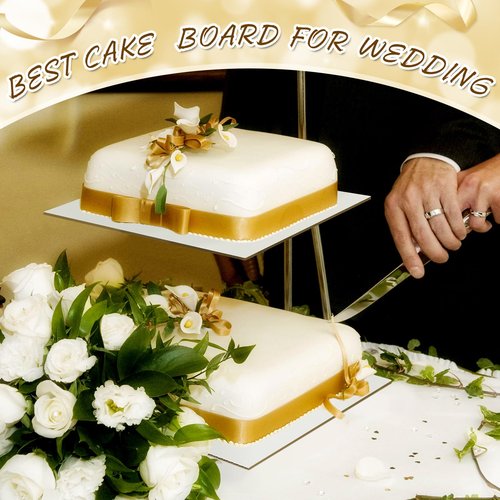 Dandat 100 Pcs Cake Board Rectangle 14x10 Inch White Quarter Cake Sheet Laminated Sturdy Cake Base Board Greaseproof Cake Stands Cake Cardboard Base Trays Pad for Pizza, Desserts, Pastries, Food