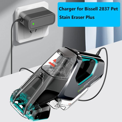Replacement for Bissell 2837 Pet Stain Eraser PowerBrush Charger Compatible with Bissell 2842 2846 2877 3180 3181 3182 3705 3706 Portable Cleaner Charging Cord Adapter,Black
