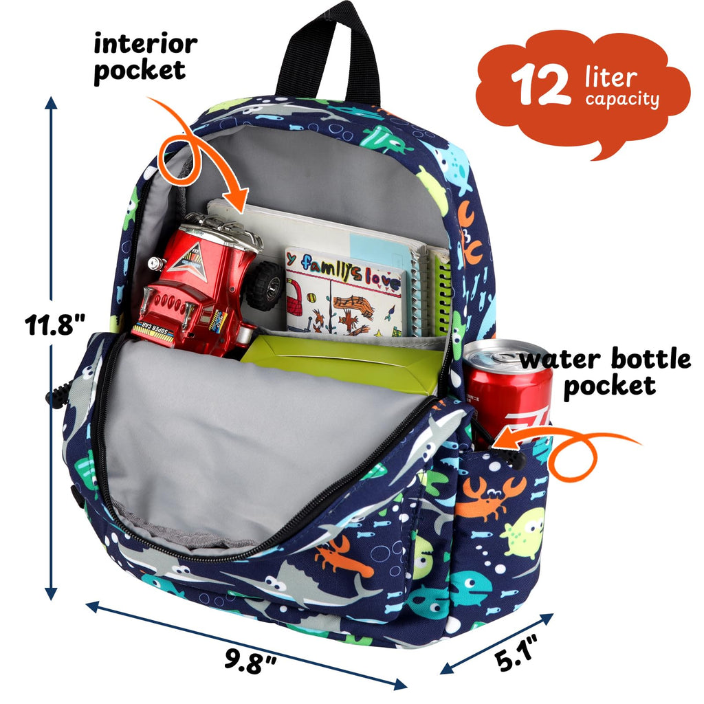 Zicac Toddler Backpack Cute Canvas Preschool Backpacks for Boys Girls, Kids Backpack Perfect for Daycare and Preschool