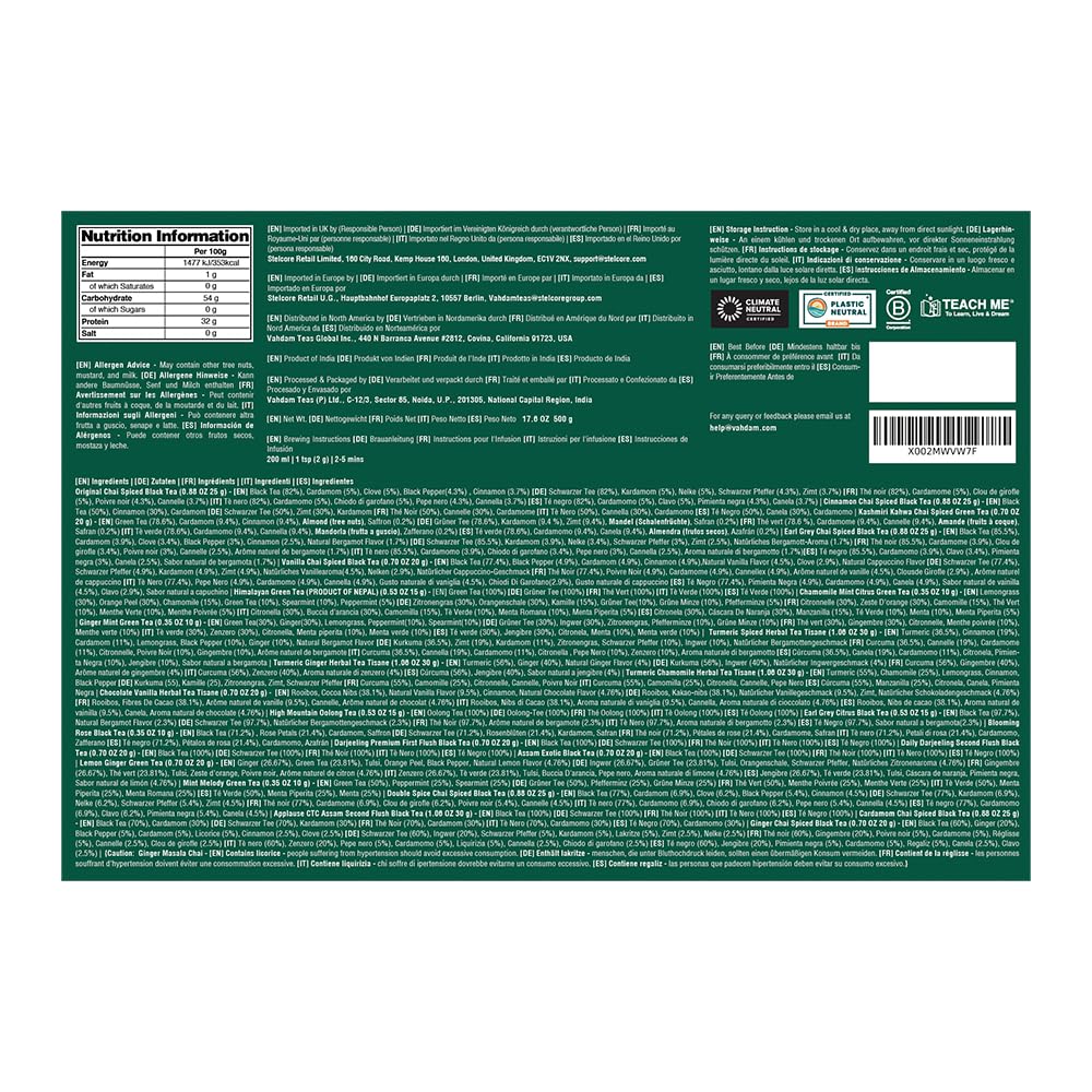 VAHDAM, Advent Calendar 2026 (500g/17.63oz) 24 Unique Loose Leaf Tea - Exclusive Holiday Tea Gift Sets | Christmas Advent Calendar 2026 for Adults | Advent Calendar 2026 Adult Women & Men
