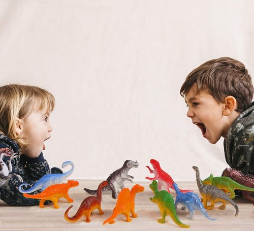 FINGOOO Mini Dinosaur Figures Set - 39 Assorted Vinyl Toys for Dino-Themed Parties & Easter Gifts